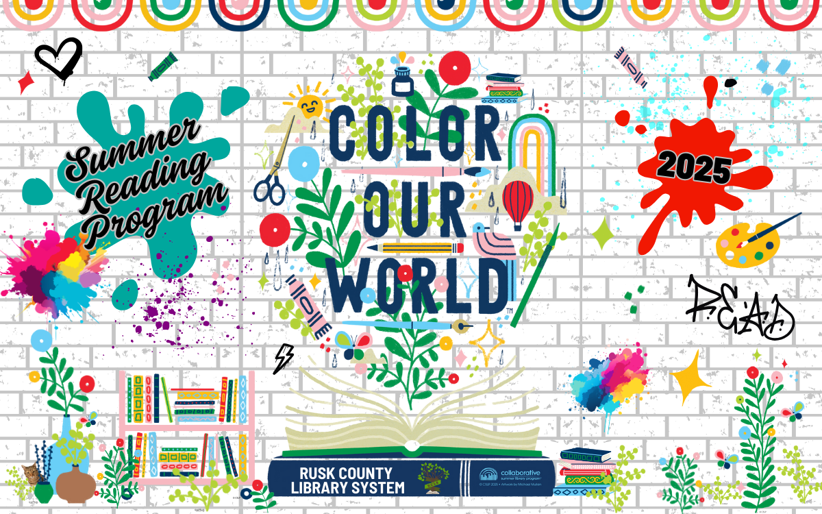 Summer Reading Program 2025 color our world banner